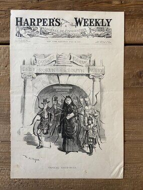 W.A. Rogers, Political Cartoon, Antique Engraving, Political Cartoon